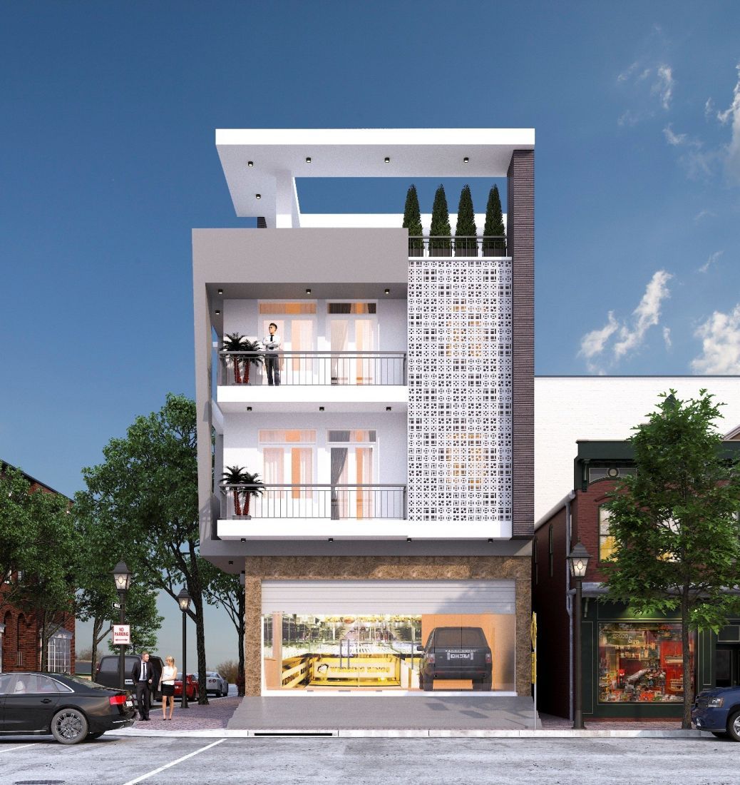 mẫu thiết kế nhà phố kinh doanh Mẫu thiết kế nhà 7×20